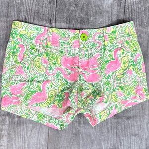 Lilly Pulitzer Walsh Shorts Hot Wings Flamingos [1320]